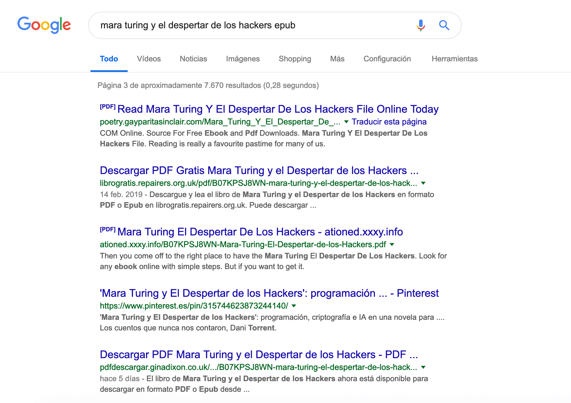 Resultados de Búsqueda para la consulta "Descargar Mara Turing en format PDF o ePUB"